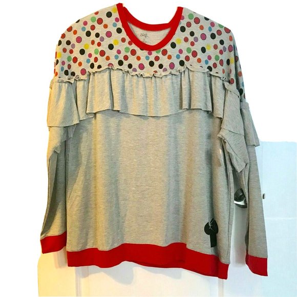 Disney Parks Boutique Minnie Mouse Shirt Dots Size 1X Disneyana Long Sleeve Tee - Picture 4 of 13